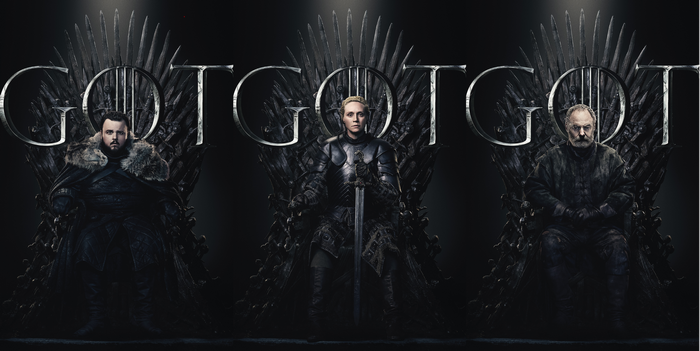Game of Thrones characters on the Iron Throne
