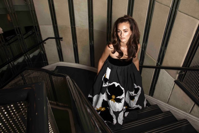 Leighton Meester on a Staircase