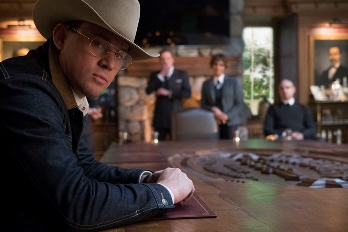 Channing Tatum in a meeting