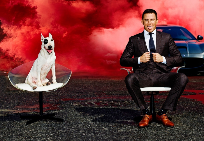Channing Tatum and a Bull Terrier