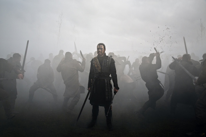 Michael Fassbender in a battle scene