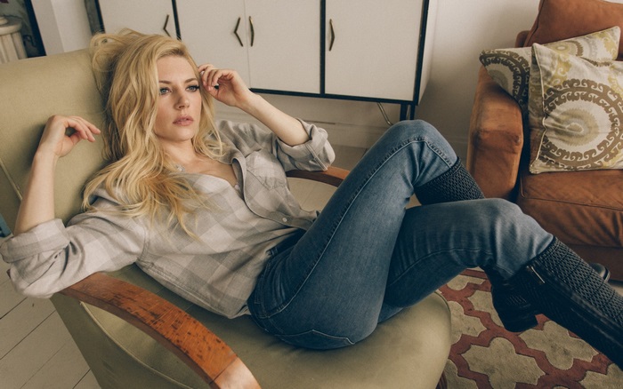 Katheryn Winnick sitting in a chair