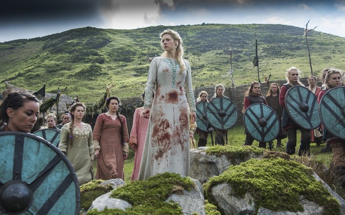 Lagertha from Vikings with shieldmaidens