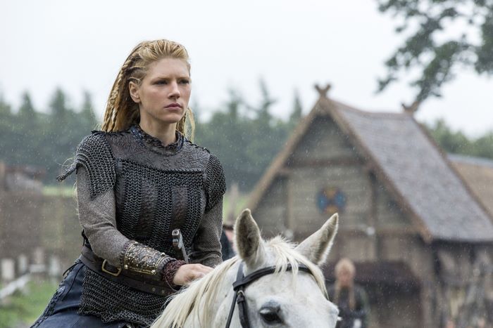 Katheryn Winnick as Lagertha on horseback