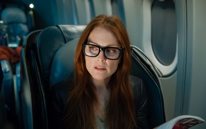 Julianne Moore on an airplane