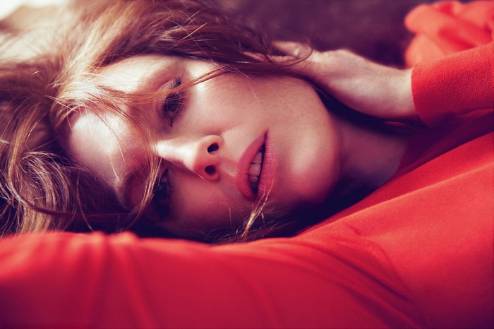 Julianne Moore lying down