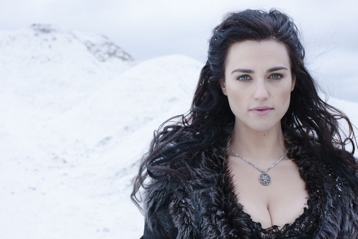 Katie McGrath in a snowy landscape