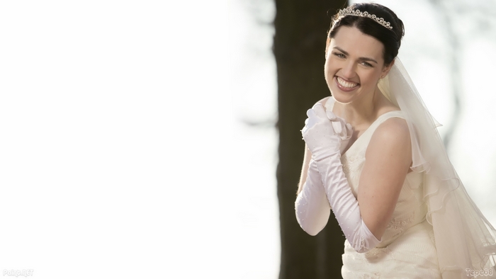 Katie McGrath as a bride