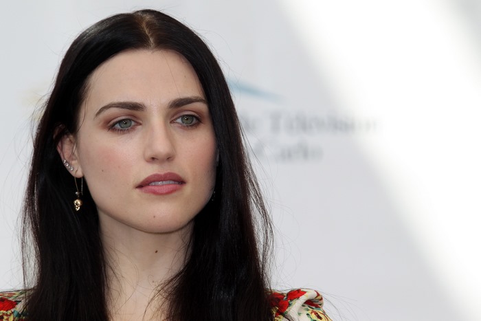 Katie McGrath Portrait with Dark Hair and Green Eyes
