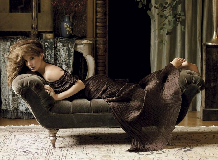 Sandra Bullock on a Chaise Lounge