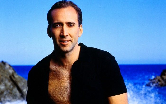 Nicolas Cage on a beach