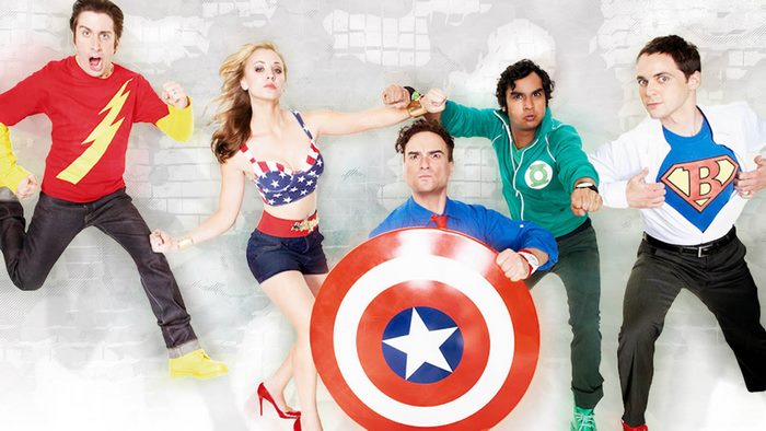 The Big Bang Theory cast in superhero costumes