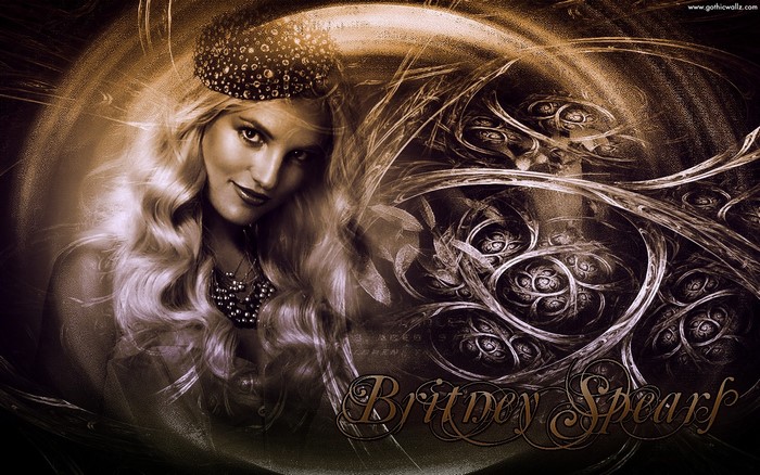 Britney Spears with Abstract Background