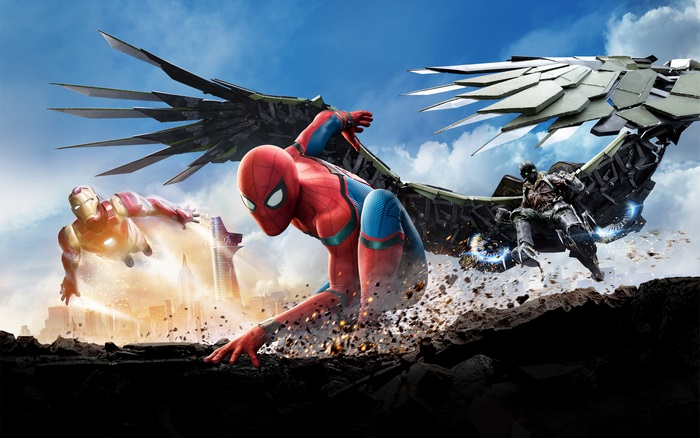 Spider-Man, Iron Man, and Vulture from Spider-Man: Homecoming