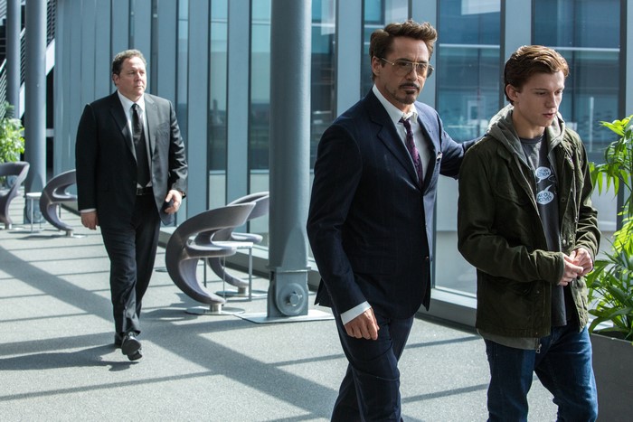 Tony Stark and Peter Parker from Spider-Man: Homecoming