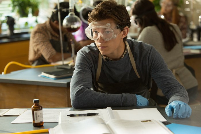 Tom Holland in a science lab