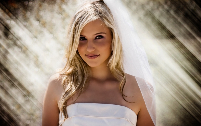 Dianna Agron bride portrait
