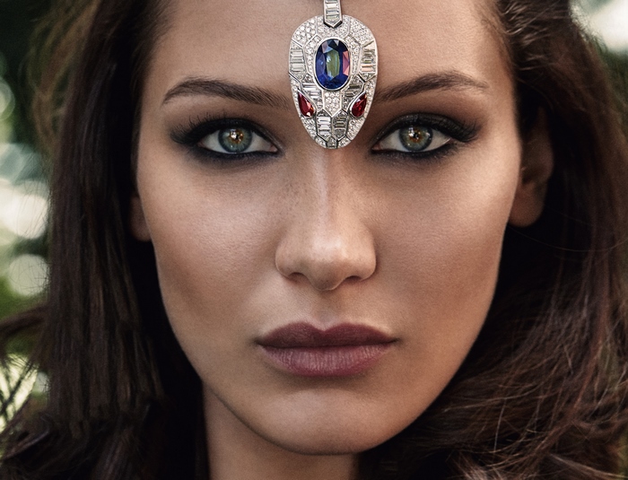 Bella Hadid wearing snake jewelry