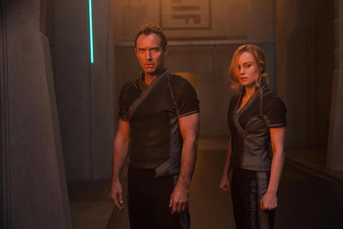 Jude Law and Brie Larson in Captain Marvel
