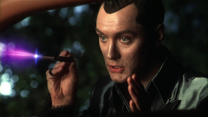 Jude Law with a purple laser