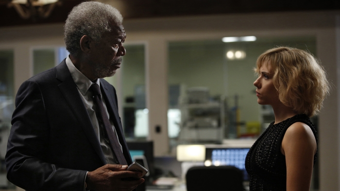 Morgan Freeman and Scarlett Johansson