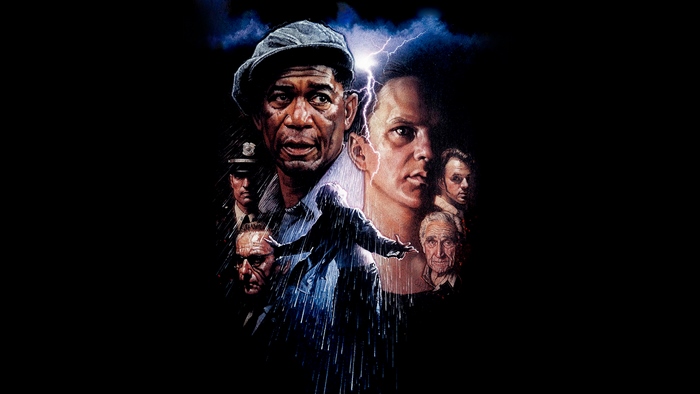 Morgan Freeman and other men in a stormy scene