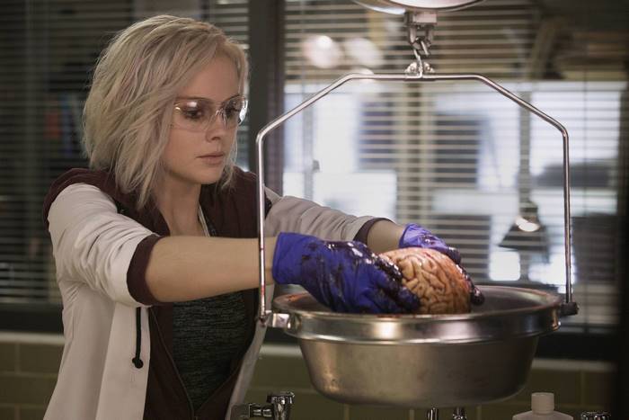 Rose McIver in a laboratory setting