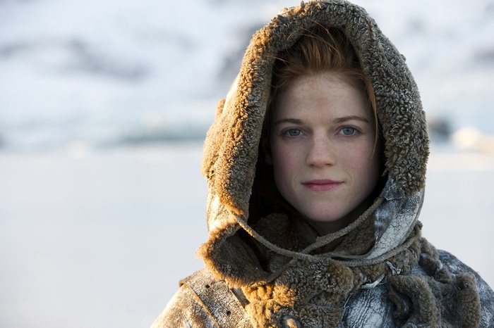 Rose Leslie in winter clothing