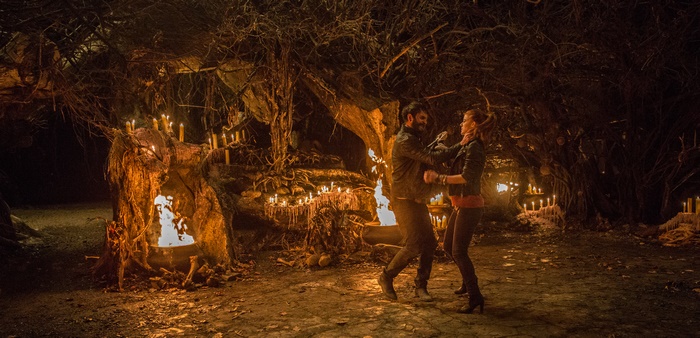 Rose Leslie in a ritualistic setting