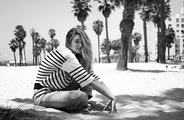 Shailene Woodley on a beach