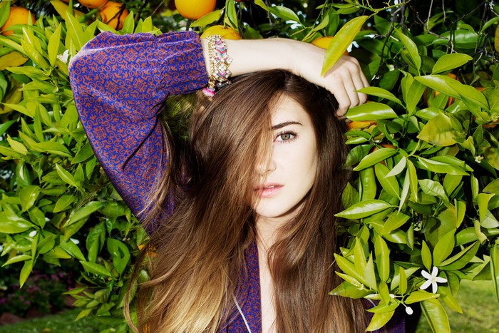 Shailene Woodley in orange grove