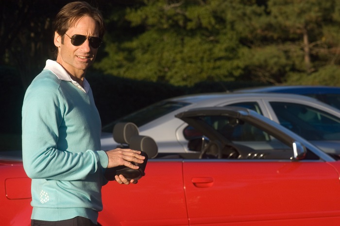 David Duchovny in a light blue sweater