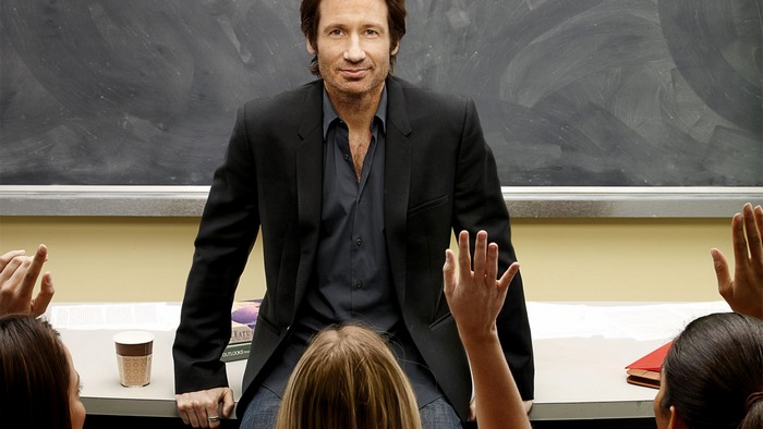 David Duchovny in a classroom