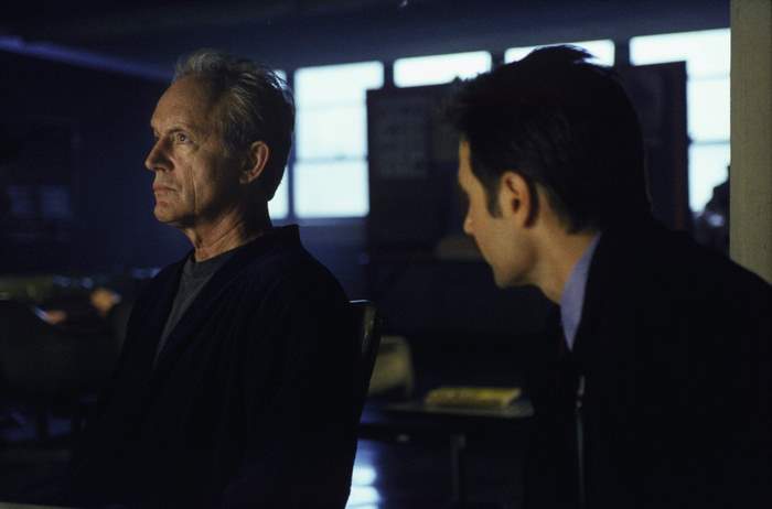 David Duchovny in a dark room