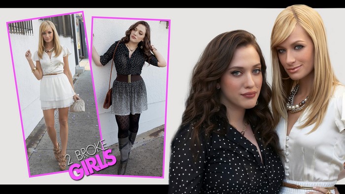 2 Broke Girls Kat Dennings and Beth Beals