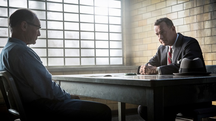 Tom Hanks in a prison interrogation room