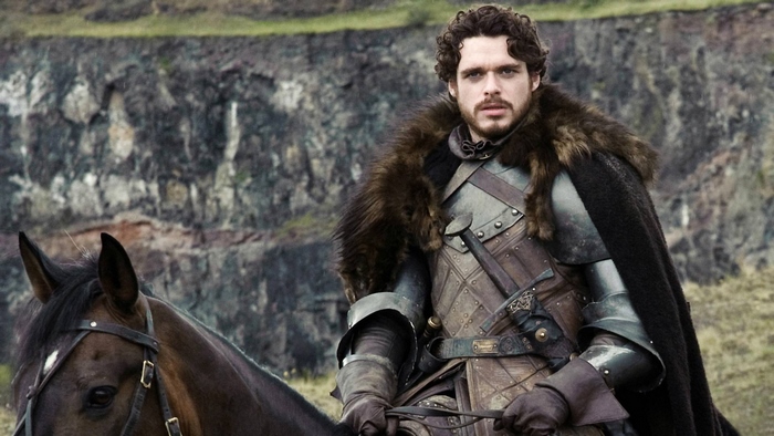 Robb Stark from Game of Thrones on horseback
