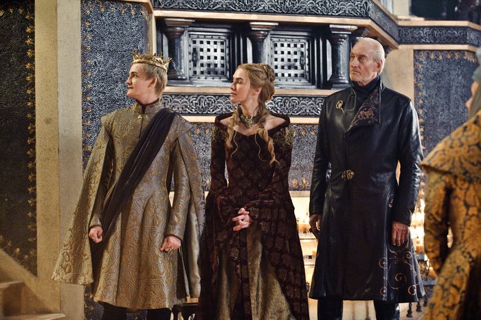 Joffrey Baratheon, Cersei Lannister, and Tywin Lannister from Game of Thrones