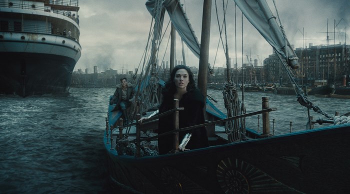 Wonder Woman and Steve Trevor on a boat