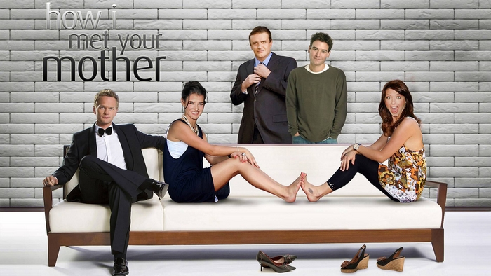 How I Met Your Mother cast on a couch