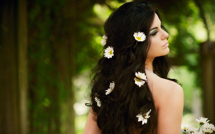 Woman with flowers in her hair