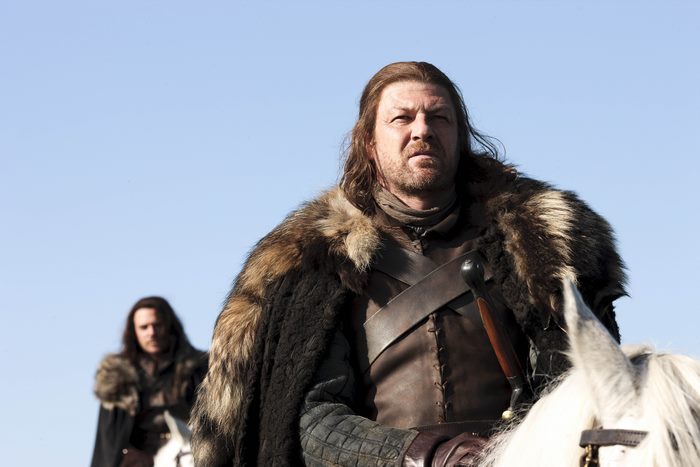 Sean Bean as Ned Stark on horseback