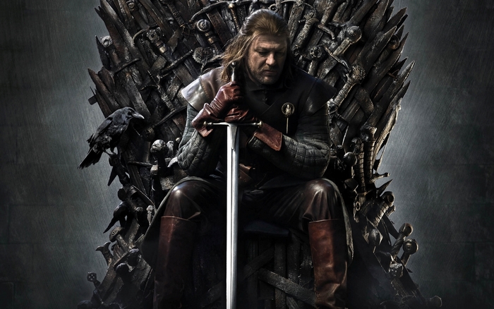 Ned Stark on the Iron Throne from Game of Thrones