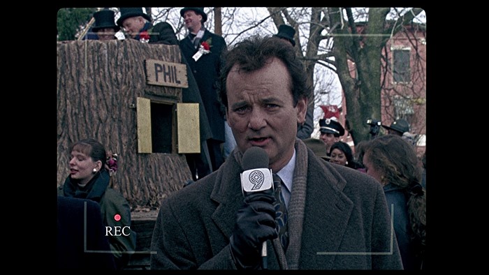 Bill Murray reporting on Groundhog Day