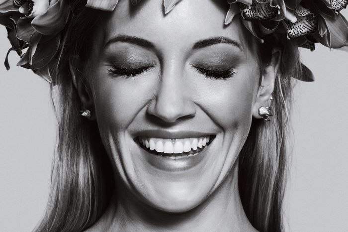 Katie Cassidy with flower crown
