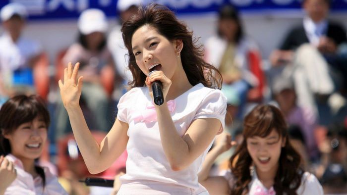 Girls Generation performing on stage