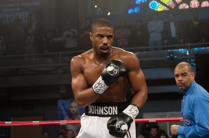 Michael B. Jordan as Adonis Creed in a boxing ring