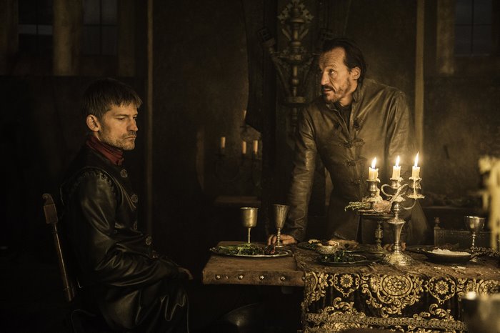 Bronn and Jaime Lannister at a table