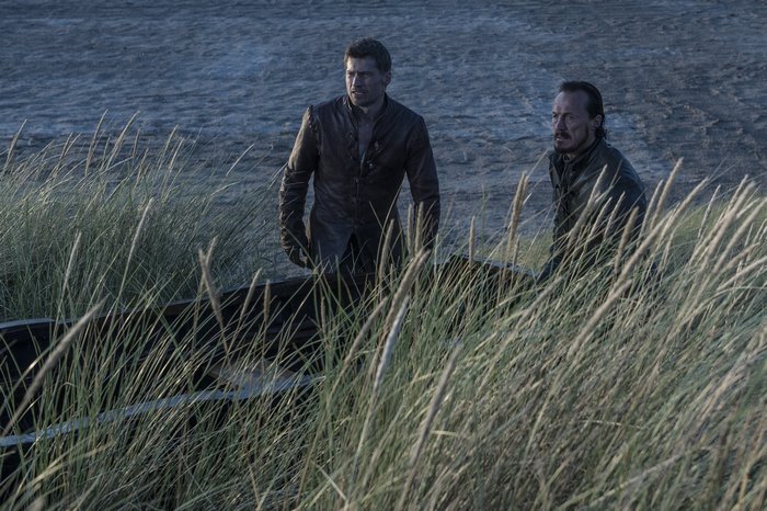 Jerome Flynn and Nikolaj Coster-Waldau on a beach