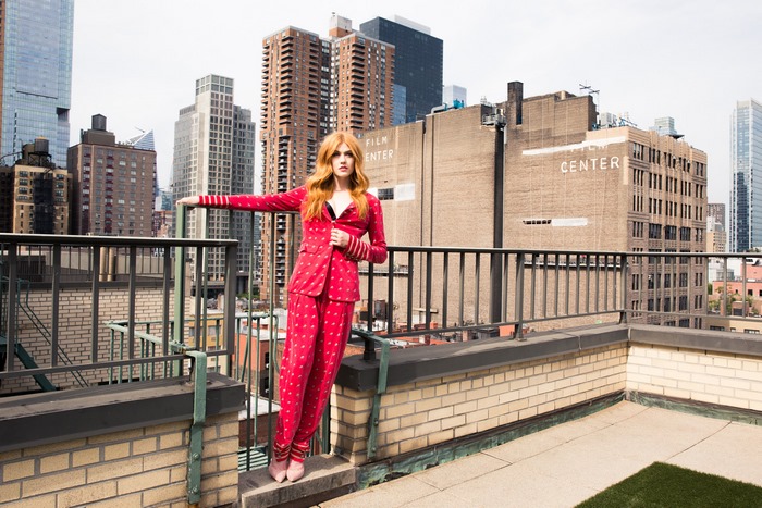 Katherine McNamara on a New York City rooftop